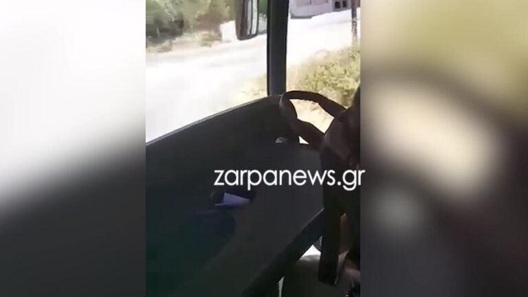 Χανιά: Η διαδρομή του τρόμου στην εθνική οδό - Λεωφορείο του ΚΤΕΛ με ανοιχτή πόρτα (video)