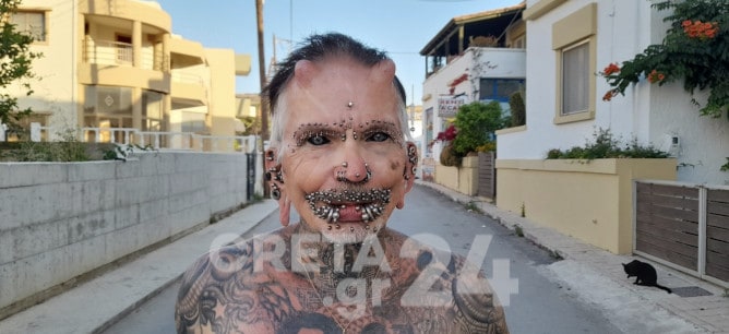 Στην Κρήτη για διακοπές ο άνθρωπος με τις περισσότερες σωματικές τροποποιήσεις στον κόσμο (φωτο)