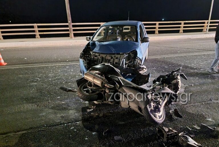 Χανιά: Σμπαράλια αυτοκίνητο και μηχανή μετά από τροχαίο - Τραυματίστηκε ένας άνδρας (φωτο)