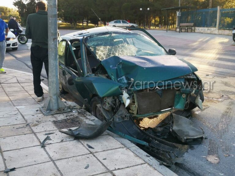 Χανιά: Έπεσε πάνω σε κολώνα και διέλυσε το αυτοκίνητο (φωτο)
