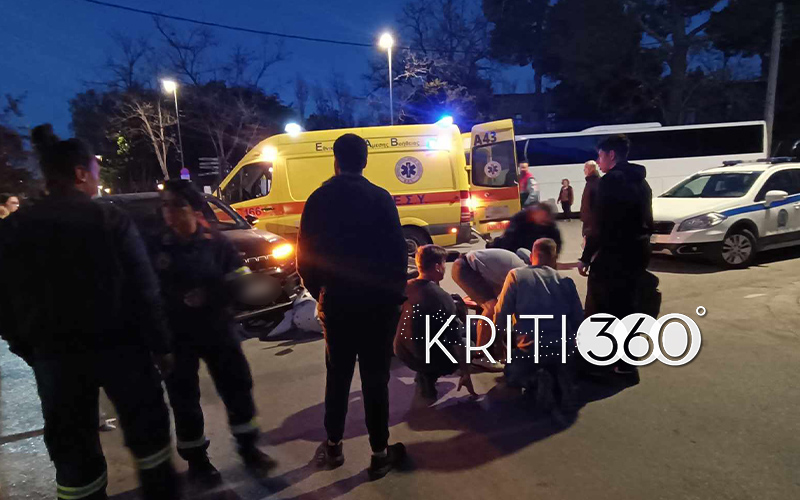 Χανιά: Σοβαρό τροχαίο στο κέντρο της πόλης – Τραυματίστηκε διανομέας γνωστού καταστήματος (φωτο)