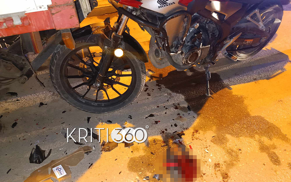 Χανιά: Τροχαίο τη νύχτα στην Κισάμου – Τραυματίστηκε οδηγός μηχανής