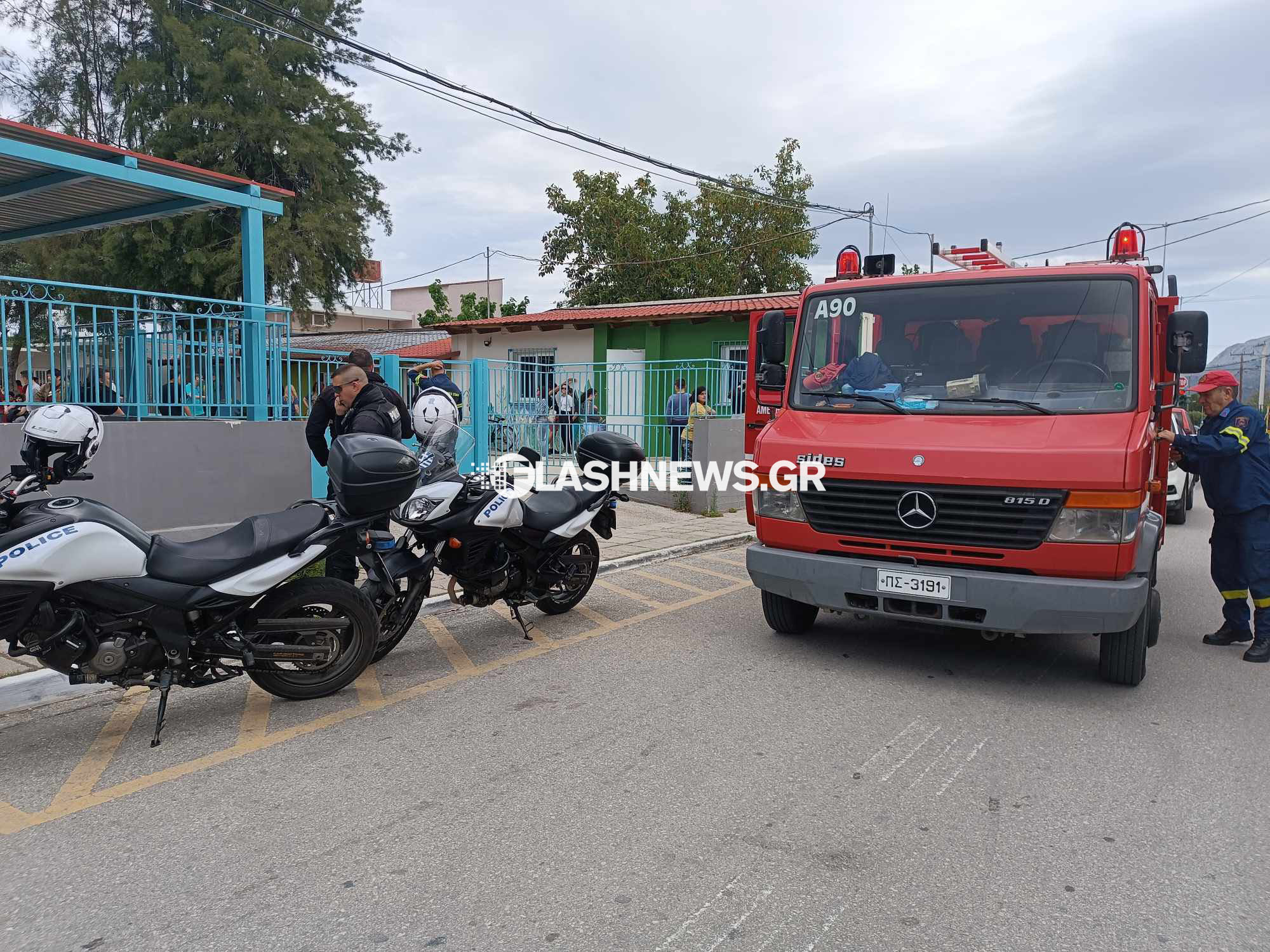 Χανιά: Αναστάτωση από φωτιά σε αύλειο χώρου ειδικού σχολείου (φωτο)