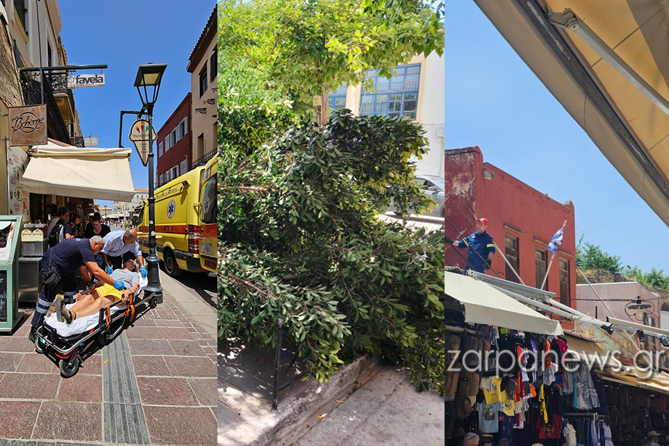 Χανιά: Επικίνδυνες καταστάσεις από τους θυελλώδεις Νοτιάδες: Πέφτουν δέντρα, κλαδιά, γλάστρες στην Παλιά Πόλη και στο κέντρο (φωτο)