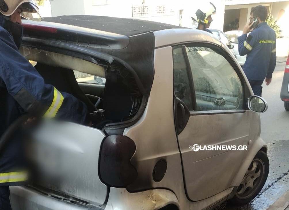 Χανιά: Πρωινή λαχτάρα για οδηγό – Αυτοκίνητο πήρε φωτιά εν κινήσει (φωτο)