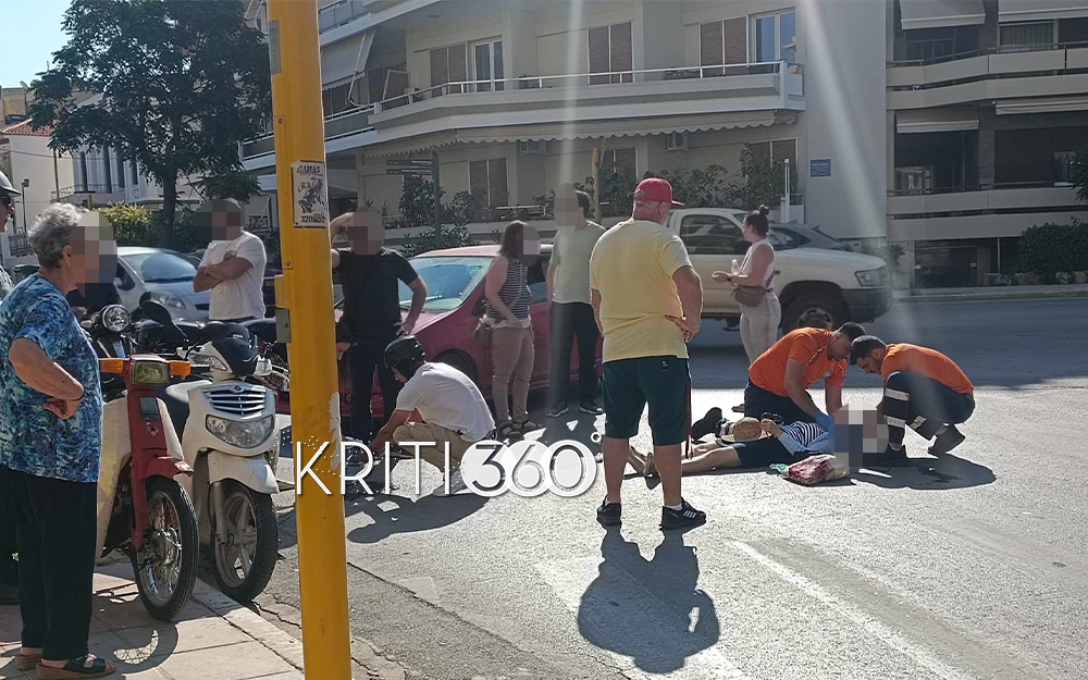 Σοβαρό τροχαίο στα Χανιά – Αυτοκίνητο παρέσυρε πεζή (φωτο)