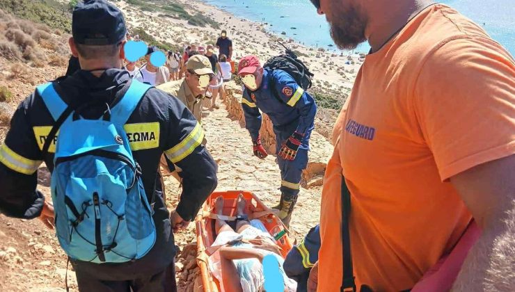 Χανιά: Κατέρρευσε τουρίστρια στον Μπάλο (φωτο)