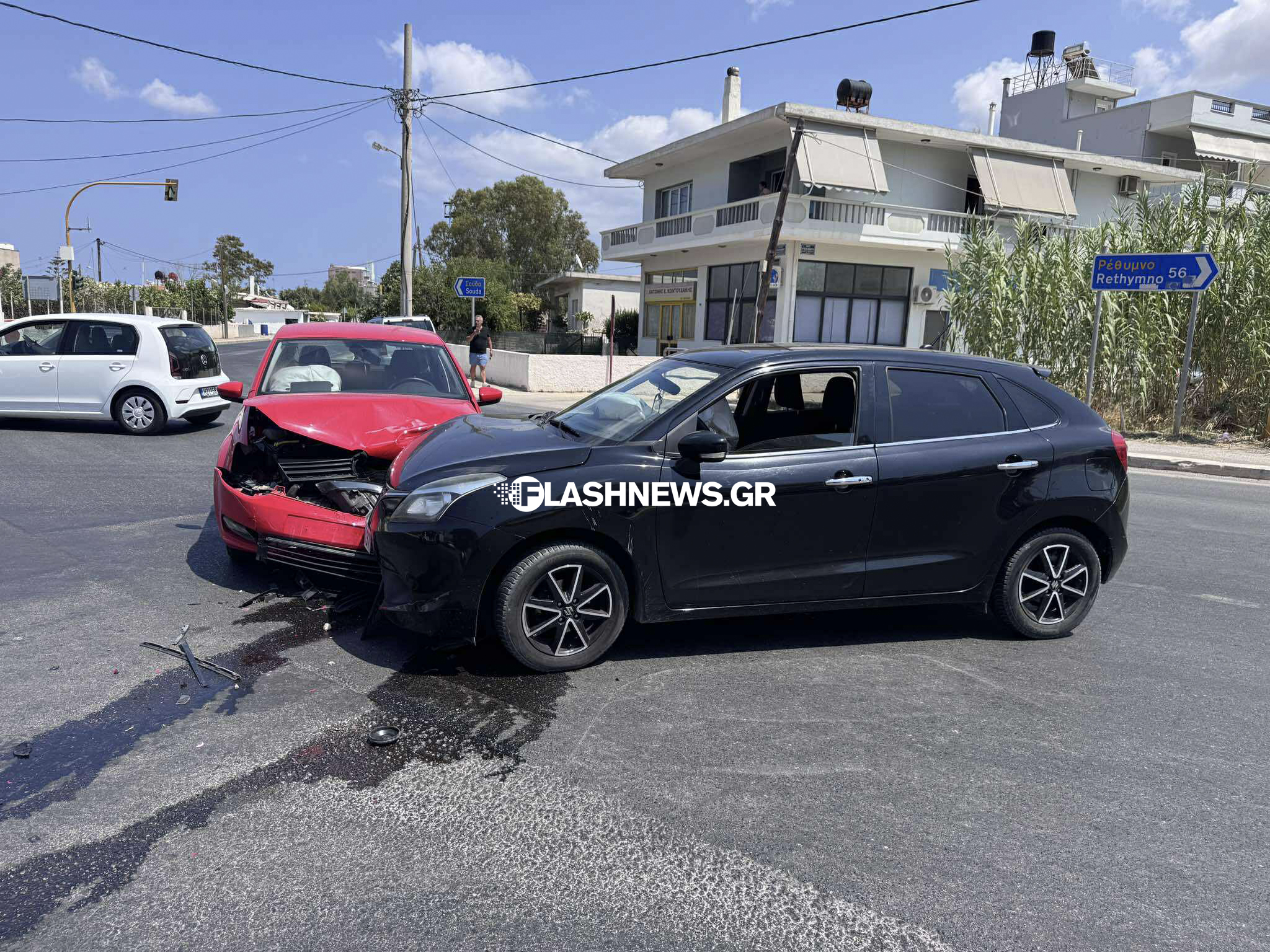 Χανιά: Σύγκρουση δύο οχημάτων σε τροχαίο ατύχημα στη Σούδα (φωτο)