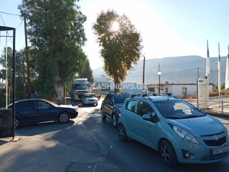 Χανιά: Μποτιλιάρισμα οχημάτων στην Λ. Σούδας λόγω του μπλόκου στον ΒΟΑΚ (φωτο)