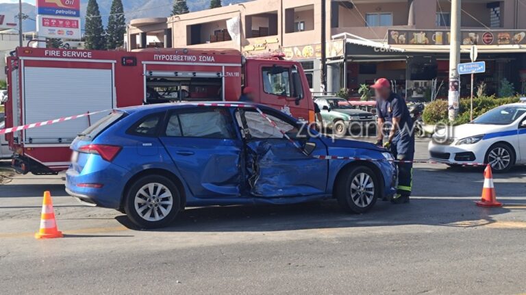 Χανιά: Σοβαρό τροχαίο στον ΒΟΑΚ - Γυναίκα εγκλωβίστηκε μετά από σύγκρουση ΙΧ και αγροτικού (φωτο)