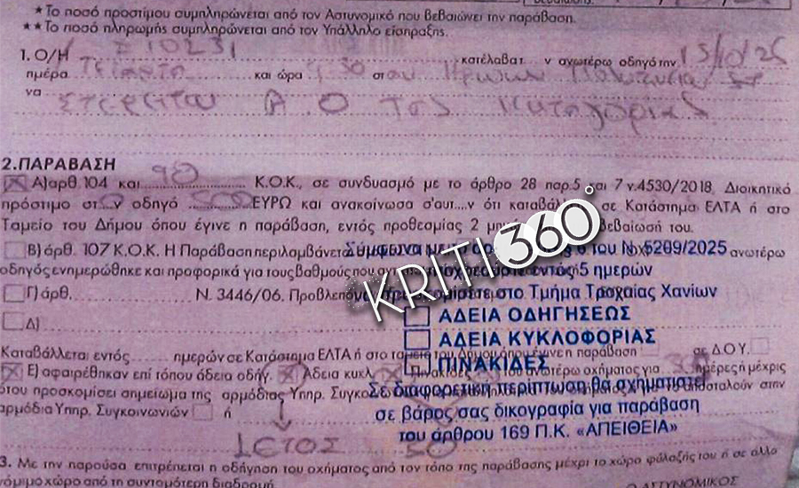 Καταγγέλλουν την Τροχαία Χανίων για απάνθρωπη αυστηρότητα – Τους τάραξαν στη… νομιμότητα, πήραν διπλώματα, έριξαν βαριά πρόστιμα