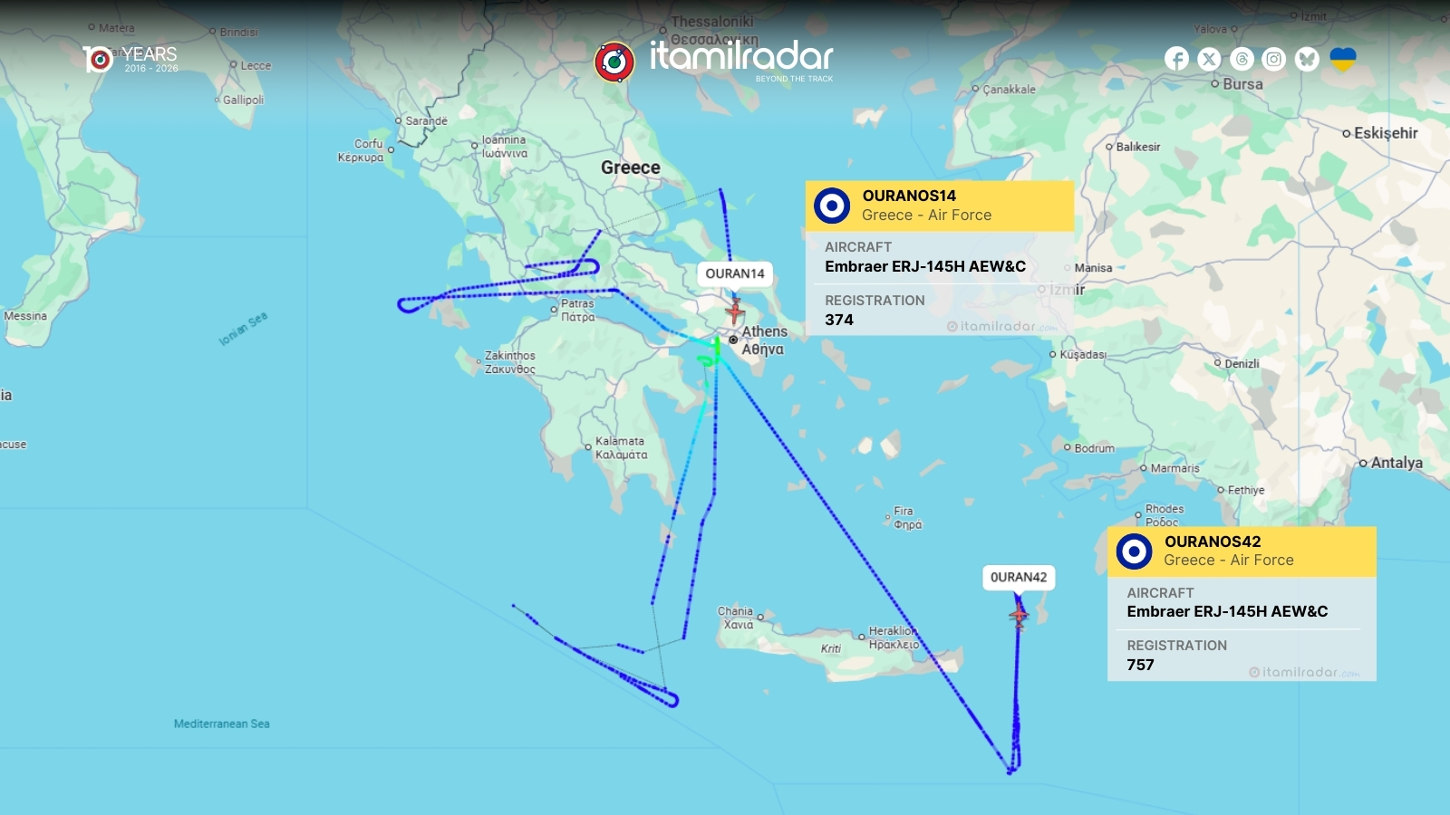 Πυκνή αεροπορική και ναυτική επιτήρηση δυτικά και ανατολικά της Κρήτης