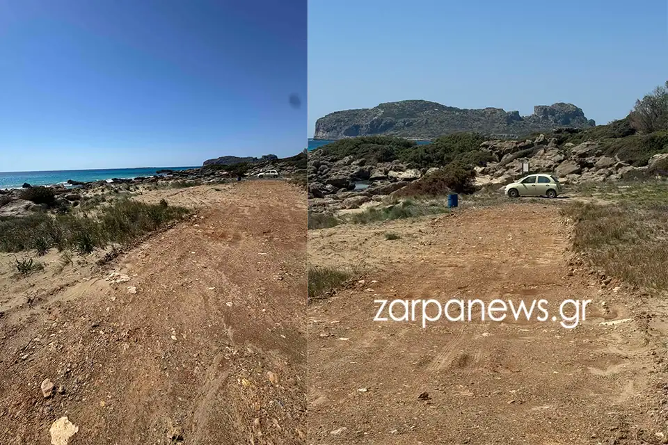 Χανιά: Πήγαιναν να ανοίξουν παράνομο δρόμο στην παραλία στα Φαλάσαρνα (φωτο - video)