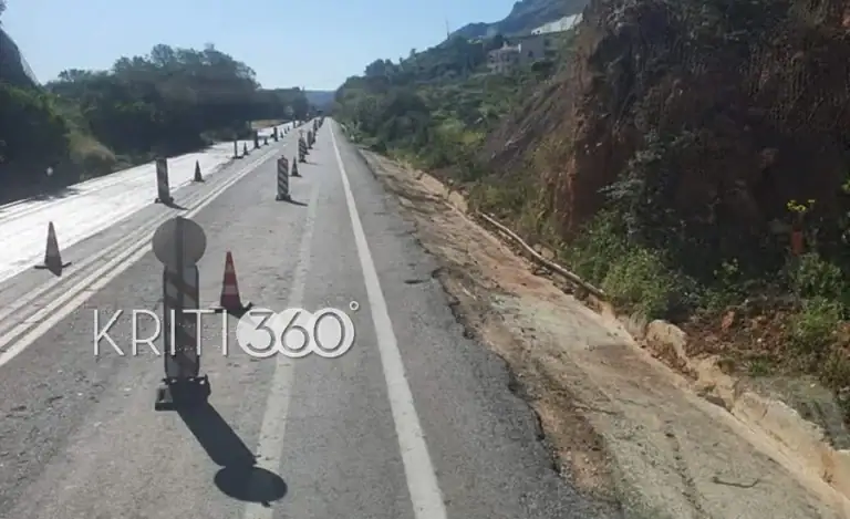 Χανιά: Κίνδυνο-θάνατο στον ΒΟΑΚ καταγγέλλουν οδηγοί – Νταλίκες πατούν στο πρανές στο Καλάμι εξαιτίας των έργων (φωτο)