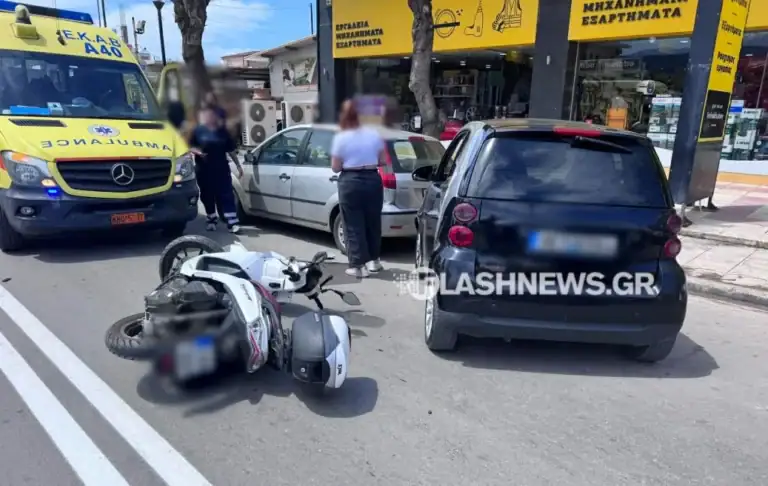 Χανιά: Στο νοσοκομείο οδηγός δικύκλου μετά από τροχαίο ατύχημα (φωτο)