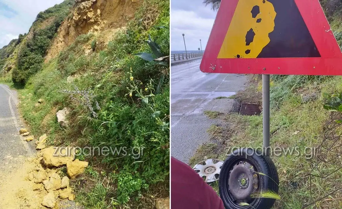 Χανιά: «Άγιο είχε» είχε οδηγός στην «Κακιά Στροφή» – Βράχια έπεσαν πάνω της την ώρα που οδηγούσε (φωτο)