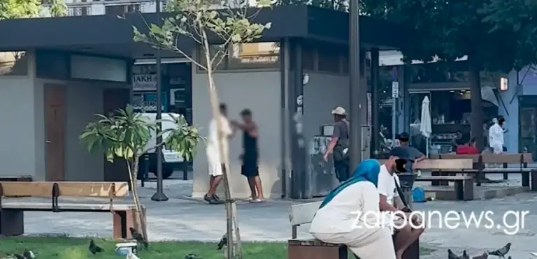 Χανιά: Ήρθαν στα χέρια, «μέρα – μεσημέρι», στην πλατεία 1866 (video)