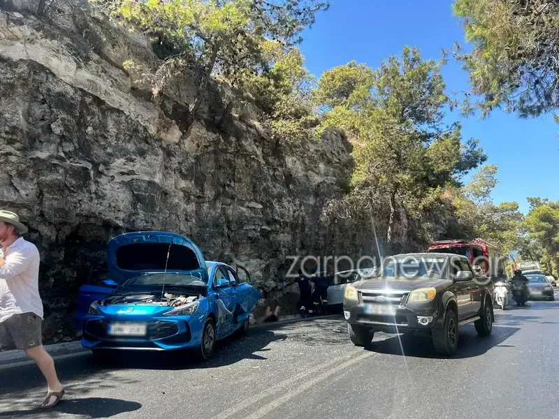 Χανιά: Τροχαίο στην Ακρωτηρίου – Ένας τραυματίας (φωτο)