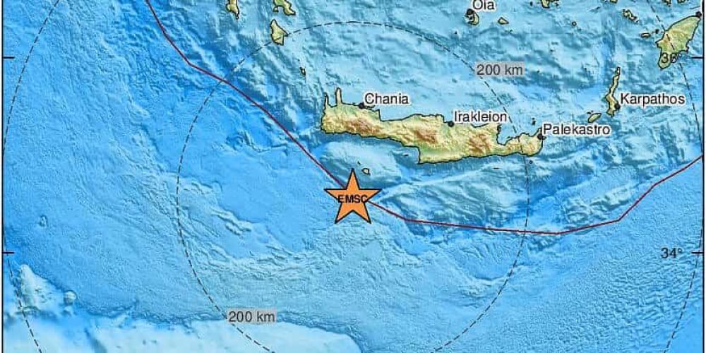 Ισχυρός σεισμός 4,4 Ρίχτερ νότια των Χανίων