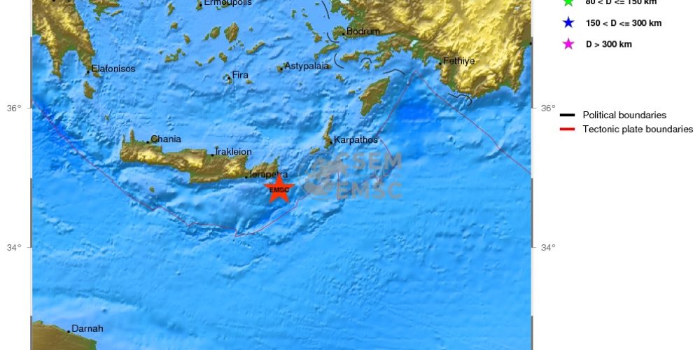 Ισχυρή σεισμική δόνηση στην Κρήτη  – 5,6 ρίχτερ ο σεισμός