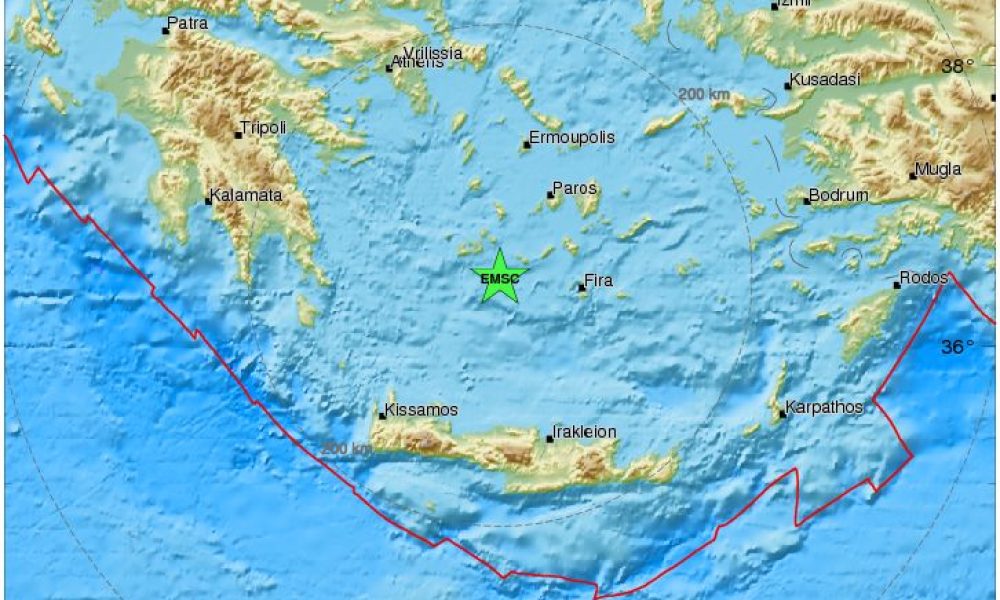 Ισχυρός σεισμός στο νότιο Αιγαίο έγινε αισθητός και στα Χανιά