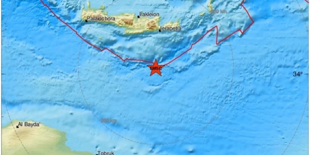 Ισχυρή σεισμική δόνηση νότια της Κρήτης