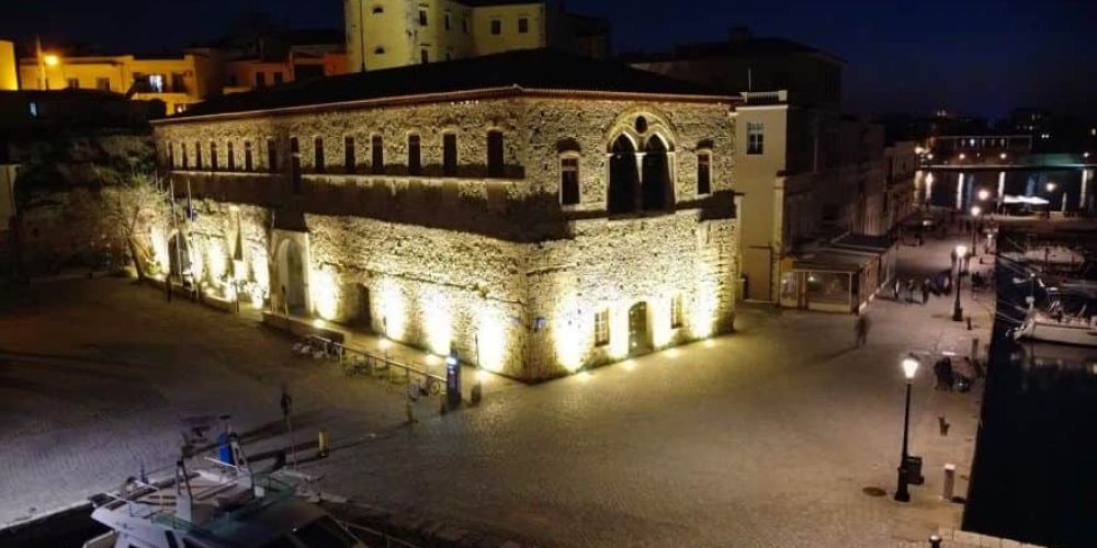 Χανιά: Νέος εντυπωσιακός φωτισμός στο Κέντρο Αρχιτεκτονικής της Μεσογείου στο παλιό λιμάνι (video)