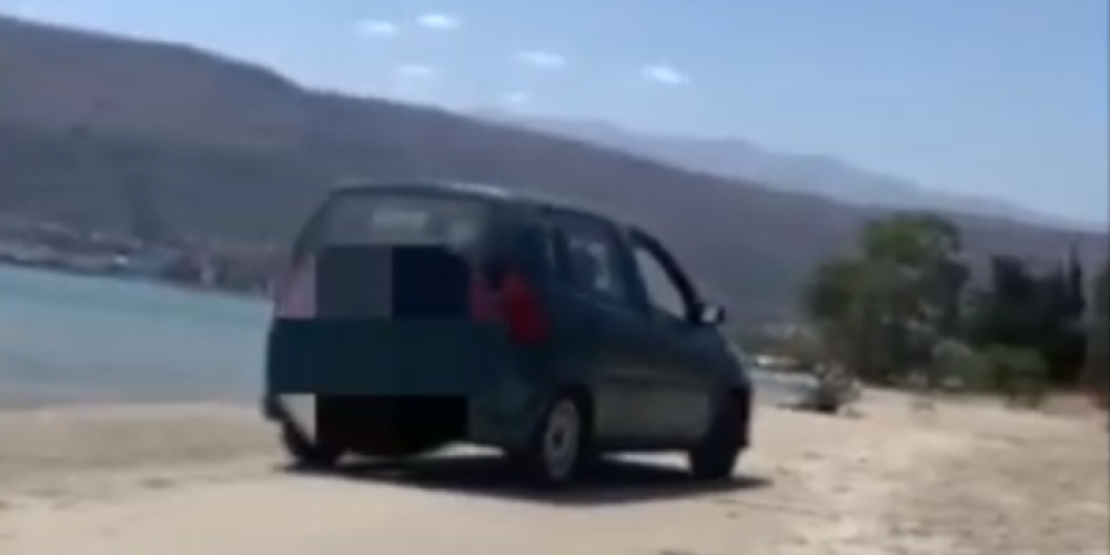 Χανιά: Πήγε με το αυτοκίνητο στην παραλία! (video)