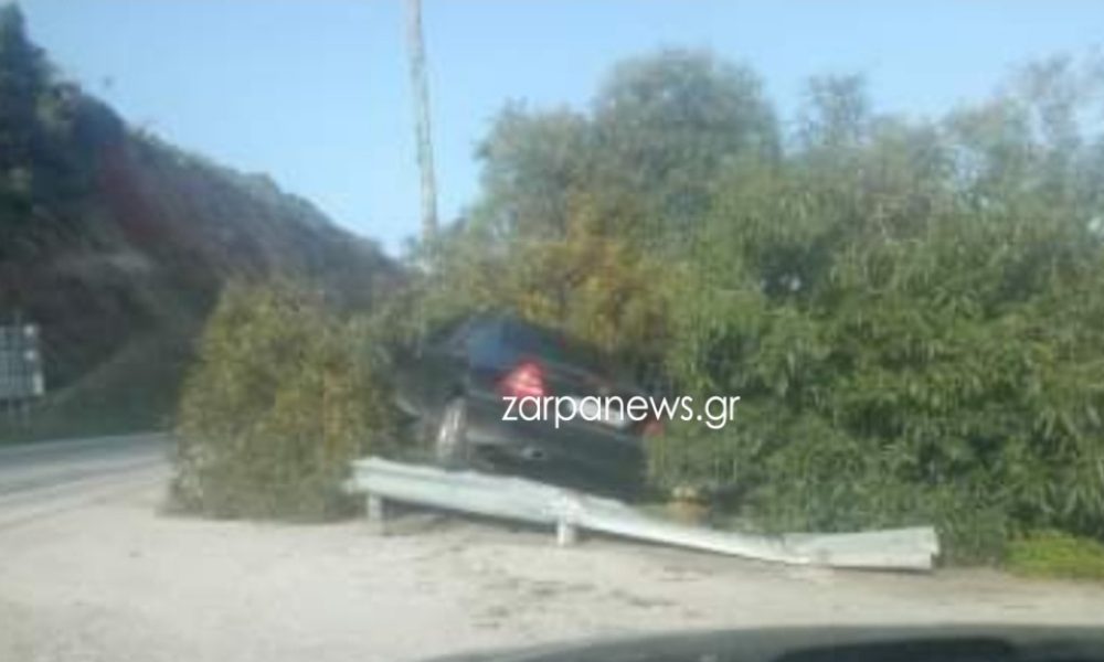 Χανιά: Αυτοκίνητο απογειώθηκε στην εθνική! (φωτο)