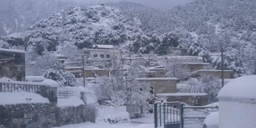 Χανιά: Αποκλεισμένα χωριά στον δήμο Σφακίων εξαιτίας του χιονιά (φωτο)
