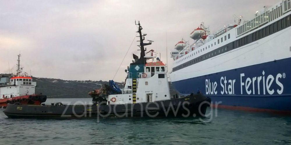 Πάλεψε το πλοίο με τους ανέμους στο λιμάνι της Σούδας Χανίων το πρωί