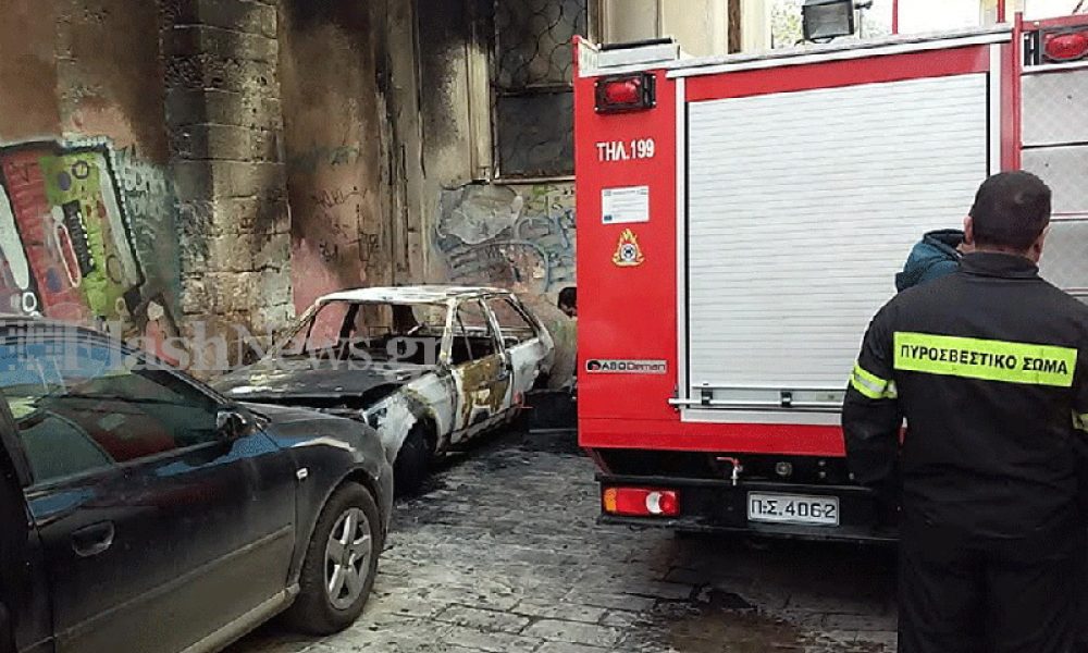Κάηκε ολοσχερώς αυτοκινήτο στη Σπλάντζια - Ζημιές και στην εκκλησία (φωτο)