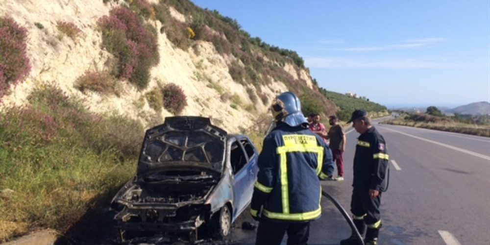 Κρήτη: Αυτοκίνητο πήρε φωτιά εν κινήσει