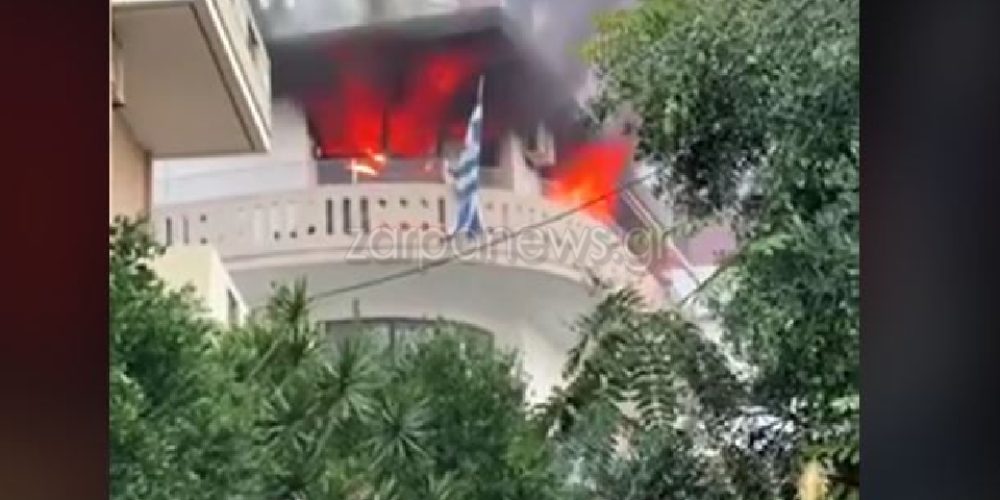 Χανιά: Στις φλόγες τυλίχθηκε διαμέρισμα στα Λενταριανά (φωτο – video)