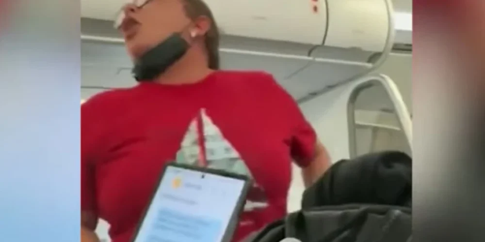 Κατέβασε το παντελόνι της στη μέση διαδρόμου αεροπλάνου, έκανε την ανάγκη της κι έπειτα έβρισε και απείλησε τους συνεπιβάτες της (video)