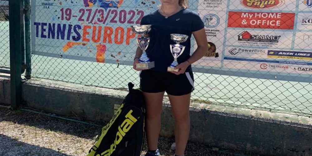 «Σάρωσε» η Χανιώτισσα τενίστρια Μυρτώ Πρωιμάκη – 1η στα διπλά και 2η στα μονά στο Europe Tennis Tournament