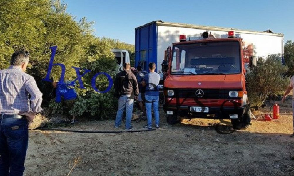 Νταλίκα μπήκε σε χωράφι με ελιές στην Κρήτη - Νεκρός ο οδηγός