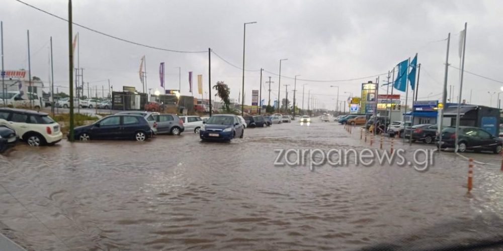 Χανιά: Πλημμύρισε ο Σταυρός και ο δρόμος έξω από το αεροδρόμιο Χανίων (φωτο)