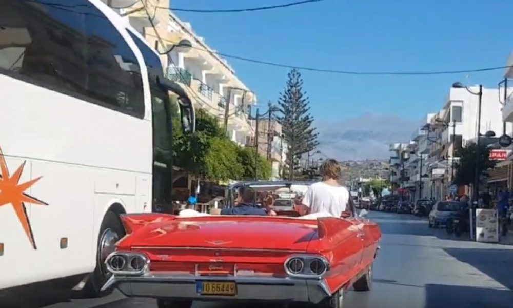 Κρήτη: Τουριστικό λεωφορείο κάνει πολύ επικίνδυνη προσπέραση σε κατοικημένη περιοχή (Video)