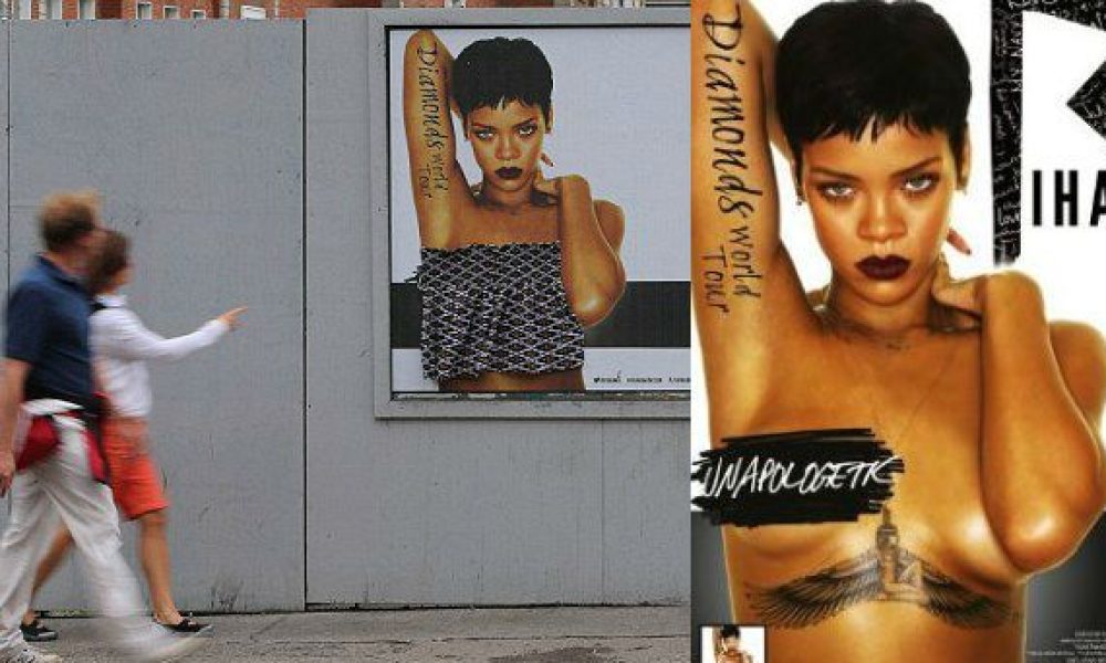 Δεν άντεξαν το στήθος και... έντυσαν αφίσες της Rihanna!