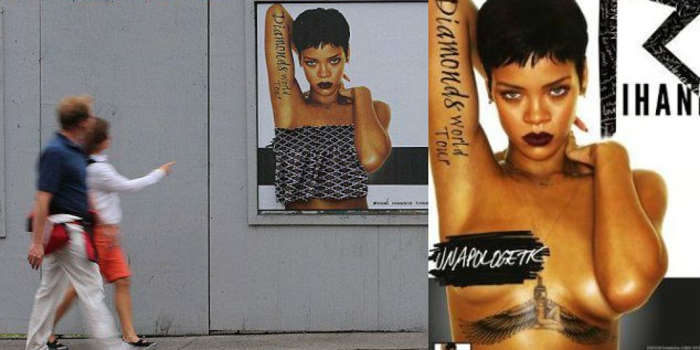 Δεν άντεξαν το στήθος και… έντυσαν αφίσες της Rihanna!