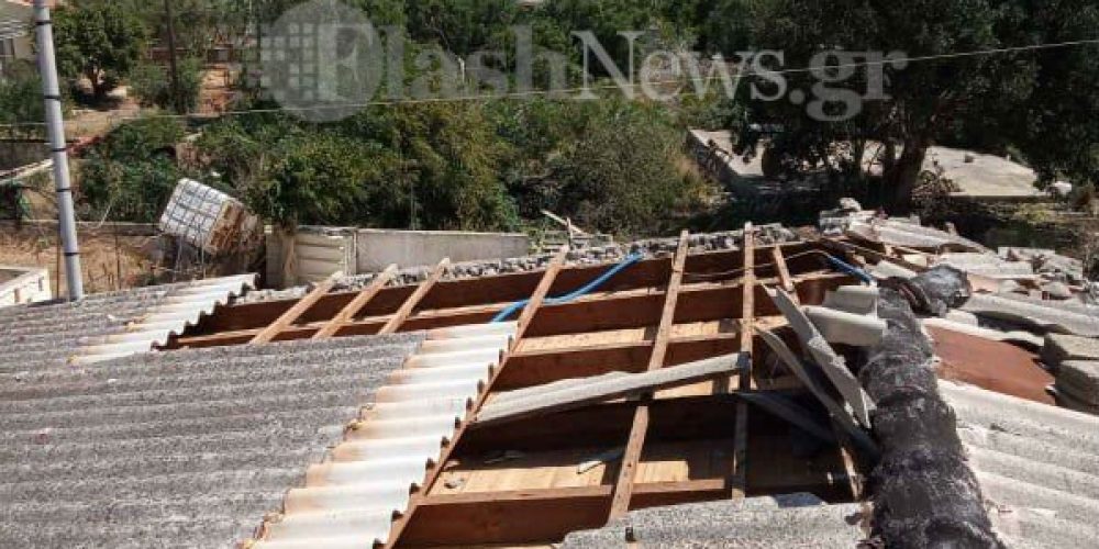 Χανιά: Ανεμοστρόβιλος σήκωσε σπίτια στον Σταυρό Ακρωτηρίου! (φωτο)
