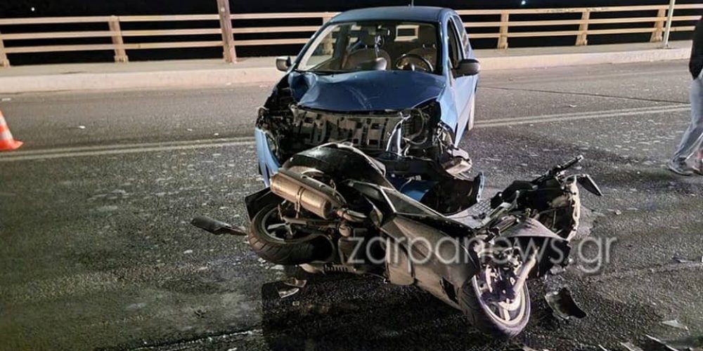 Χανιά: Σμπαράλια αυτοκίνητο και μηχανή μετά από τροχαίο – Τραυματίστηκε ένας άνδρας (φωτο)