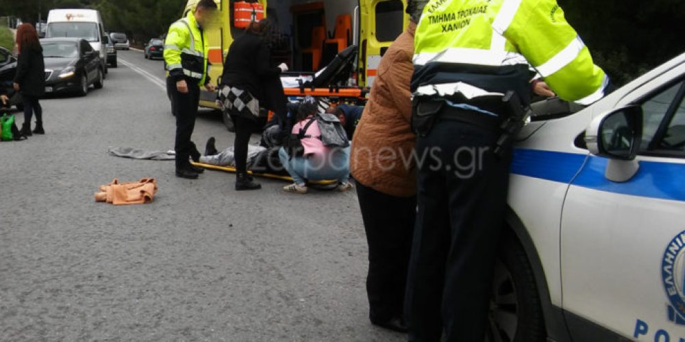 Χανιά: Νέο τροχαίο με τραυματισμό οδηγού μηχανής στην οδό Κωνσταντίνου Μητσοτάκη (Photos)
