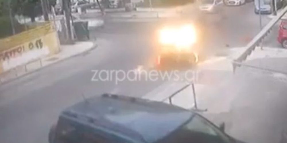 Βίντεο-ντοκουμέντο από τροχαίο στα Χανιά: Η στιγμή που αυτοκίνητο χτυπάει μηχανάκι και εξαφανίζεται…