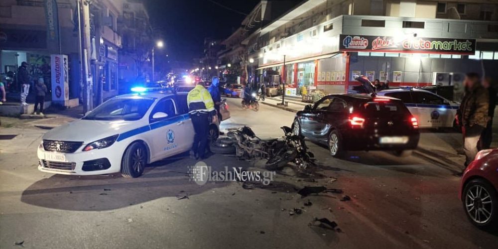 Χανιά:  Σοβαρό τροχαίο στην πόλη – Τραυματίστηκε αστυνομικός της ΔΙ.ΑΣ. (φωτο)