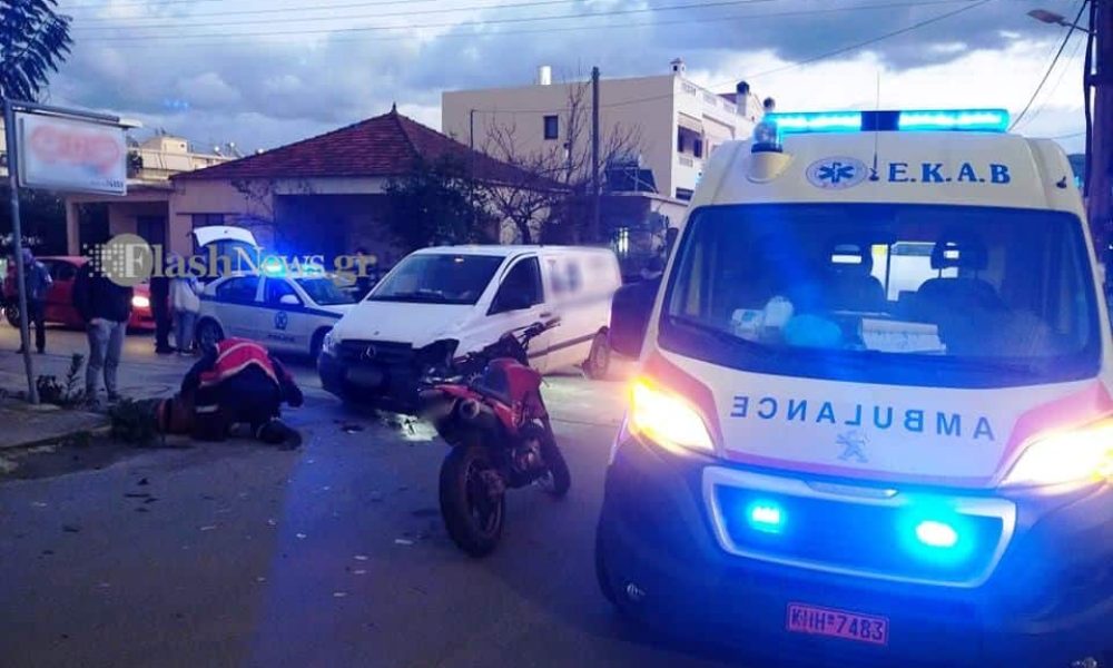 Χανιά: Σοβαρό τροχαίο με θύμα οδηγό μοτοσικλέτας στην πόλη (φωτο)