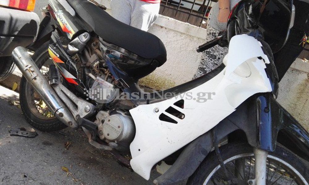 Τροχαίο με τραυματία νεαρό οδηγό μοτο στα Χανιά (φωτο)