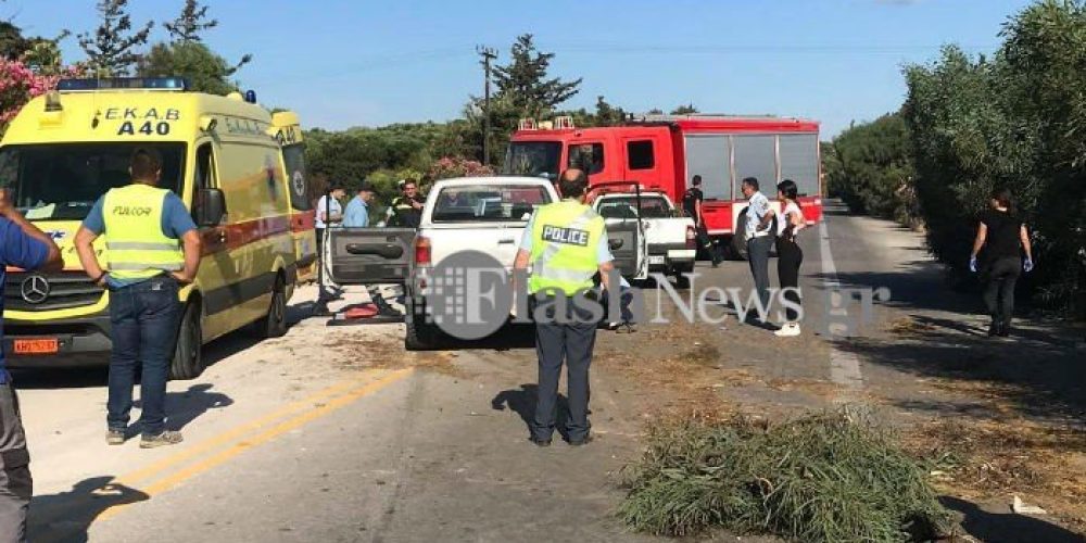Σοβαρό τροχαίο ατύχημα στην εθνική οδό Χανίων – Κισάμου (φωτο)