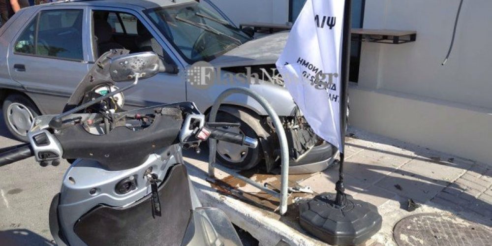 Χανιά: Αυτοκίνητο «καρφώθηκε» σε κατάστημα (φωτο)